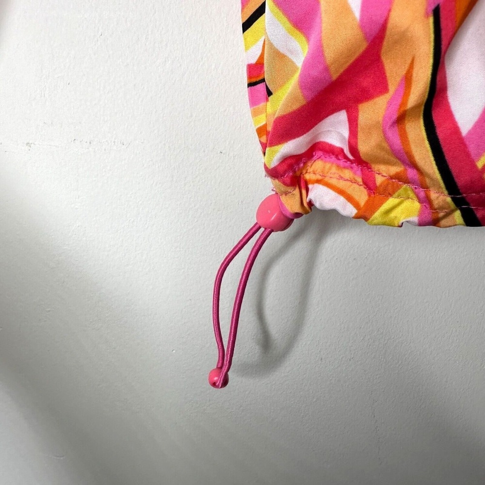 ColdwaterCreek Jacket Women LP Pink Orange Swirl Print Windbreaker Anorak NWOT - Picture 4 of 6
